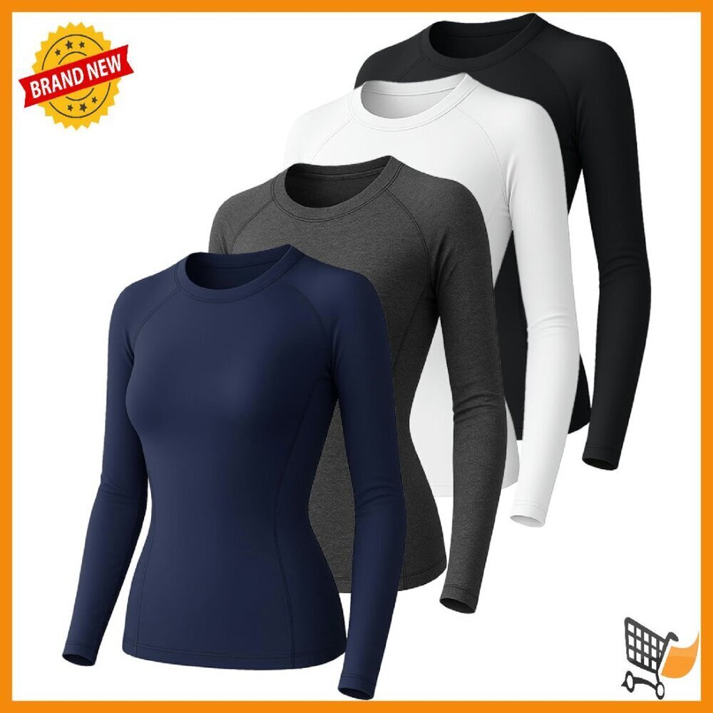 Women's Athletic Compression Shirt Dry Fit Workout Top Long Sleeve
